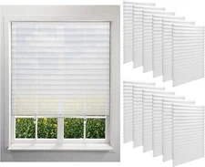 12 Pack Filtering Temporary Blinds for Windows, 35 X 71 Inch Cordless Pleated Li
