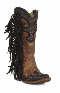 corral fringe leather western boot