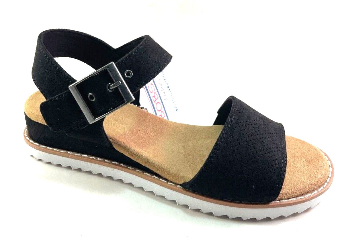 Bobs from Skechers 114147 Low Wedge Memory Foam Comfort Sandal