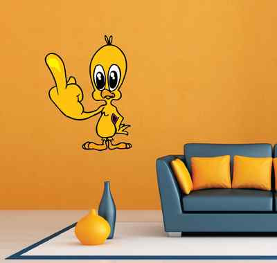 Middle Finger Funny Duck Room Wall Garage Decor Sticker Decal 22''X25''