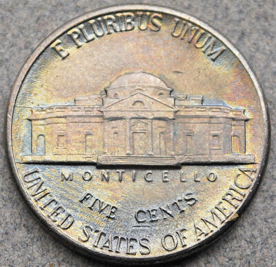 1994 P Jefferson Nickel Five 5 Cent Coin - Not Cleaned - Reverse