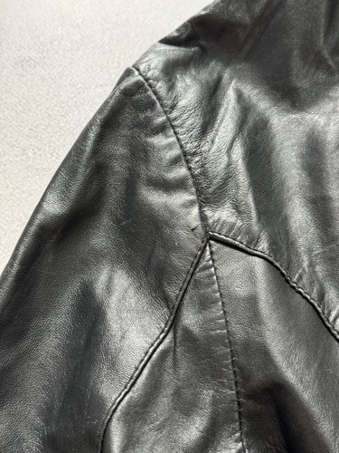 Vintage Diesel Leather Jacket Bomber Big Logo Avant-Garde Japanese Black Mens - Picture 22 of 24