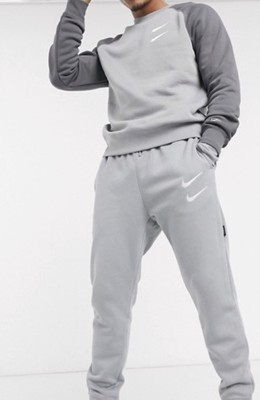 NIKE DOUBLE SWOOSH LOGO CUFFED TRACKSUIT MENS - Size Large BNWT GREY | eBay