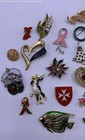 Assortment of Silver & Gold Tone Enamel Costume Brooches — photo 2