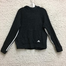 Adidas Sweater Medium Adult Black Hoodie Pullover Logo Casual Athletic Womens M
