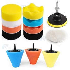 14pcs Foam Drill Polishing Cone Ball Pads Hub Waxing Buffing Wheel Polisher Kit