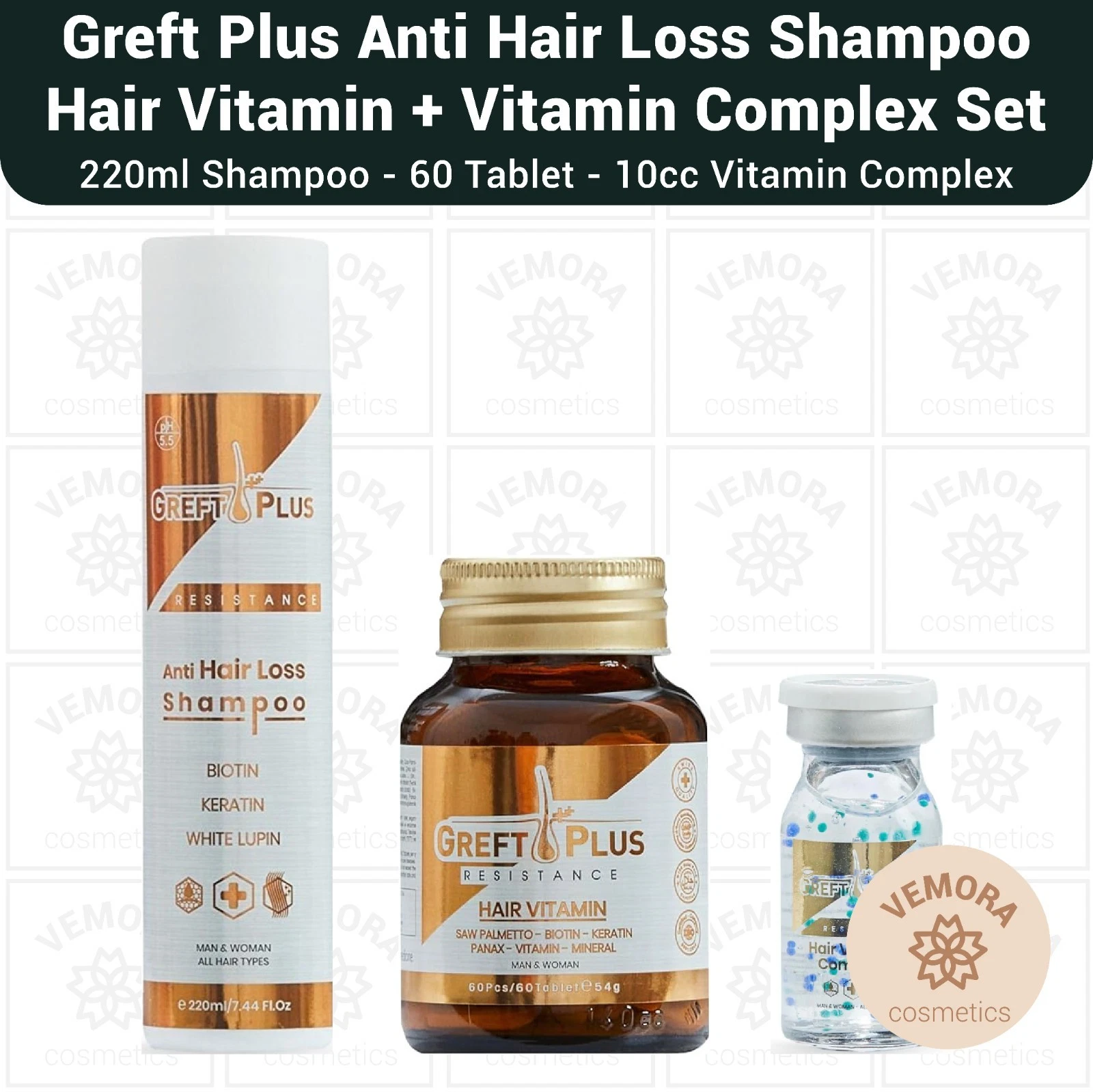 Greft Plus Anti Hair Loss Nourishing Shampoo and Vitamin Complex Serum Set