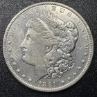 1891-CC Morgan Silver Dollar $1 Choice VF Very Fine Details Damaged Carson City