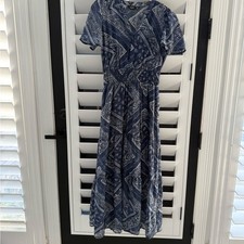 Women's Simply Vera Vera Wang Blue and White Dolman Sleeve Maxi Sundress