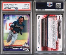2017 Bowman Chrome Draft Purple Refractor #BDC39 Ronald Acuna Jr. RC /250 PSA 10