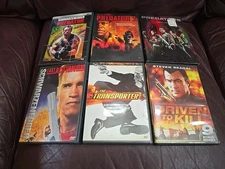 Lot Of 6 Action  Movies Predators1,2&3LastActionHeroThe TransporterDrivenToKill