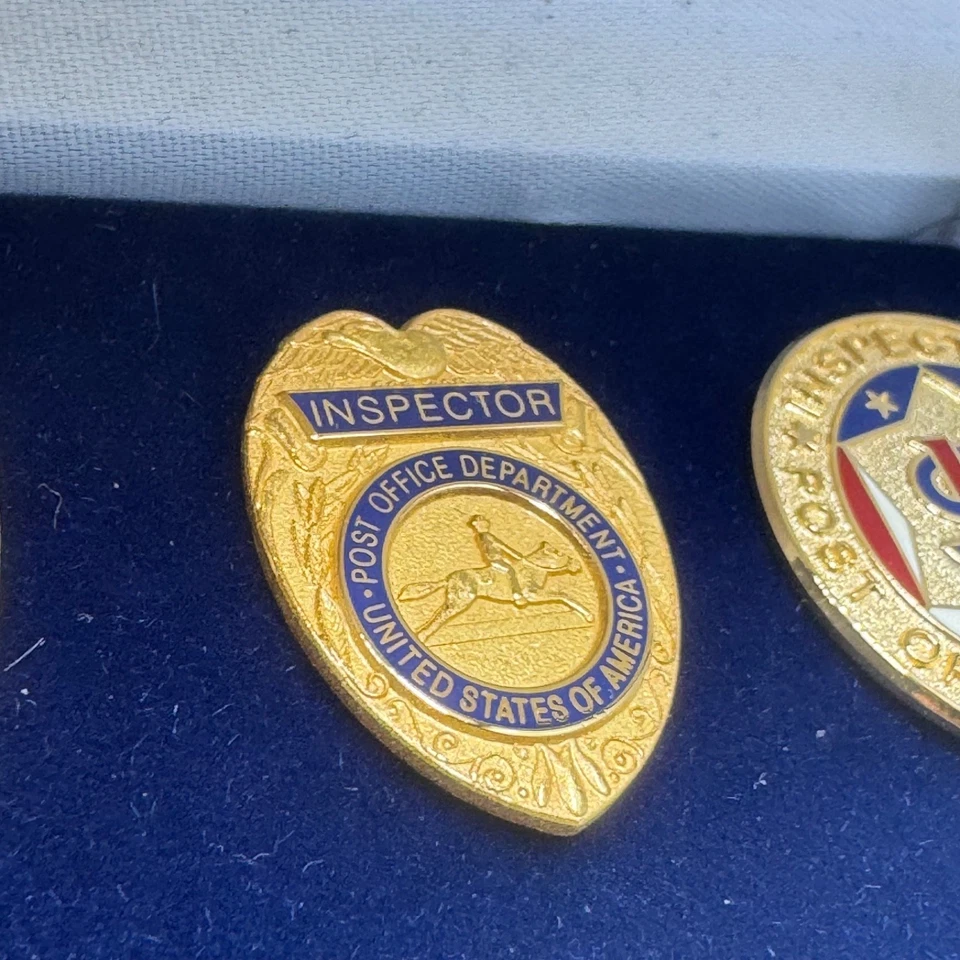 Vintage USPS Postal Inspection Service Badge Set Lapel Pins Boxed Inspector - Image 3 of 4