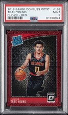 2018 PANINI DONRUSS OPTIC CHOICE-RED #198 TRAE YOUNG ROOKIE RC /88 PSA 9