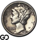 1942/41 Mercury Dime *Scarce Overdate* Choice XF++ Popular Key Date Mint ERROR!