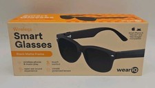 WeariQ Wireless Smart Glasses Bluetooth, Black Polarized Lenses, Matte Frame NEW