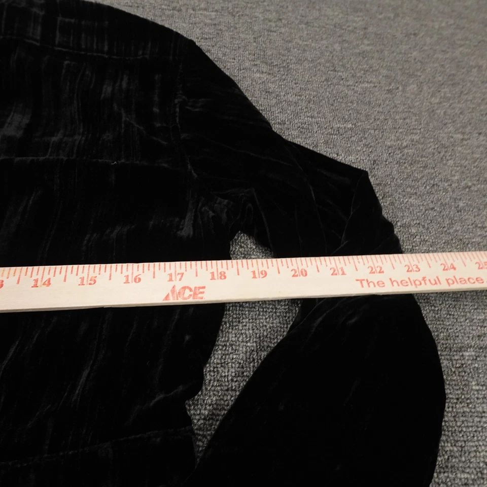 Coldwater Creek рубашка платье женщин маленький черный бархат кнопка спереди подпоясанный туника - Изображение 4 из 4