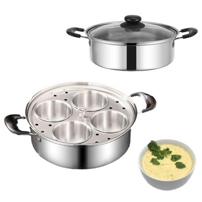 Egg Poacher Pan Stainless Steel 4 Cup Poached Egg Maker Nonstick Poached Egg ...