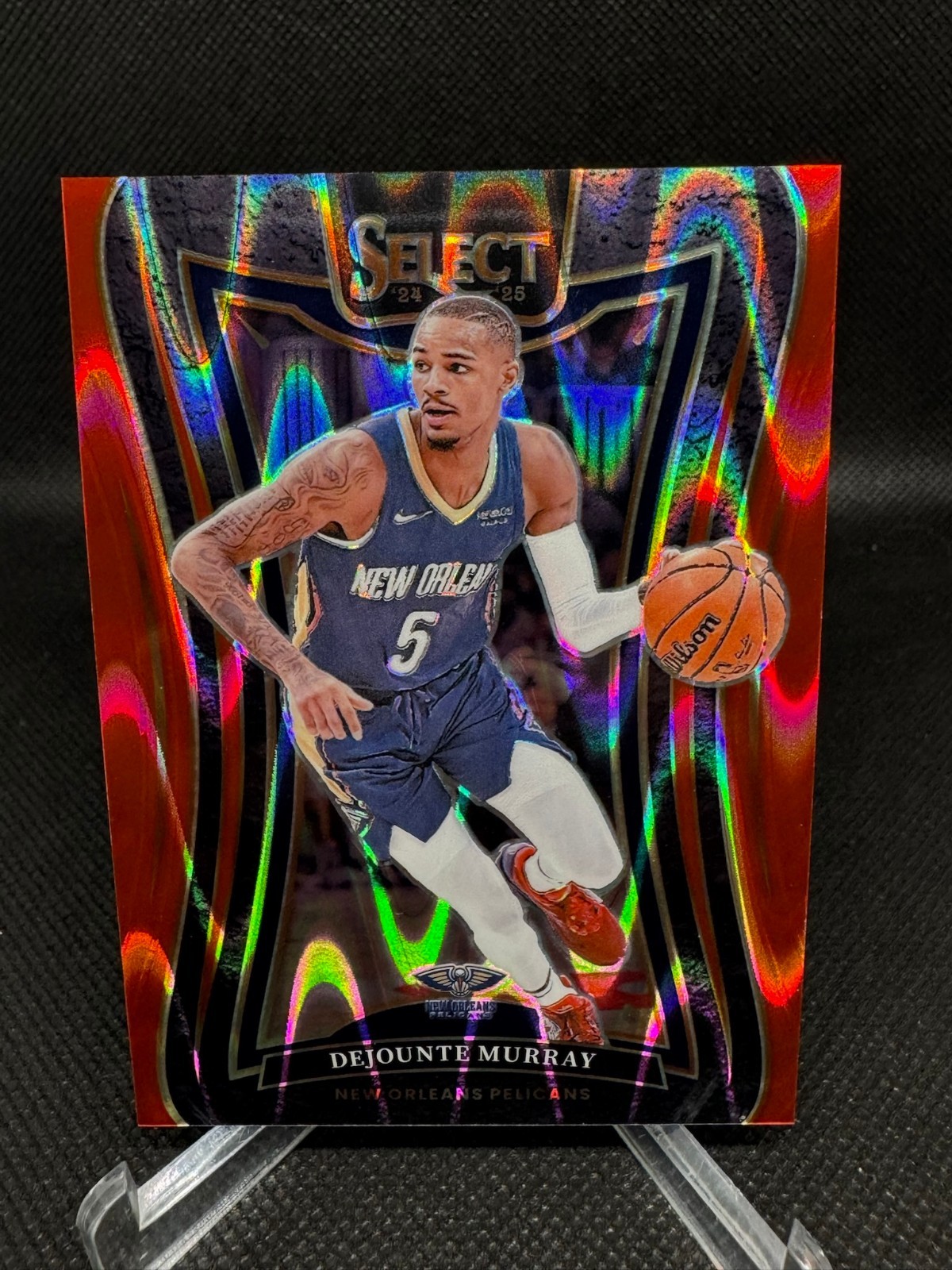 24-25 Panini Select Mezzanine #353 Dejounte Murray Red Wave Prizm Pelicans /65
