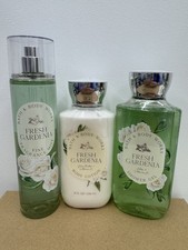 NEW 3pc Bath Body Works FRESH GARDENIA Fragrance Mist-lotion-shower gel Set