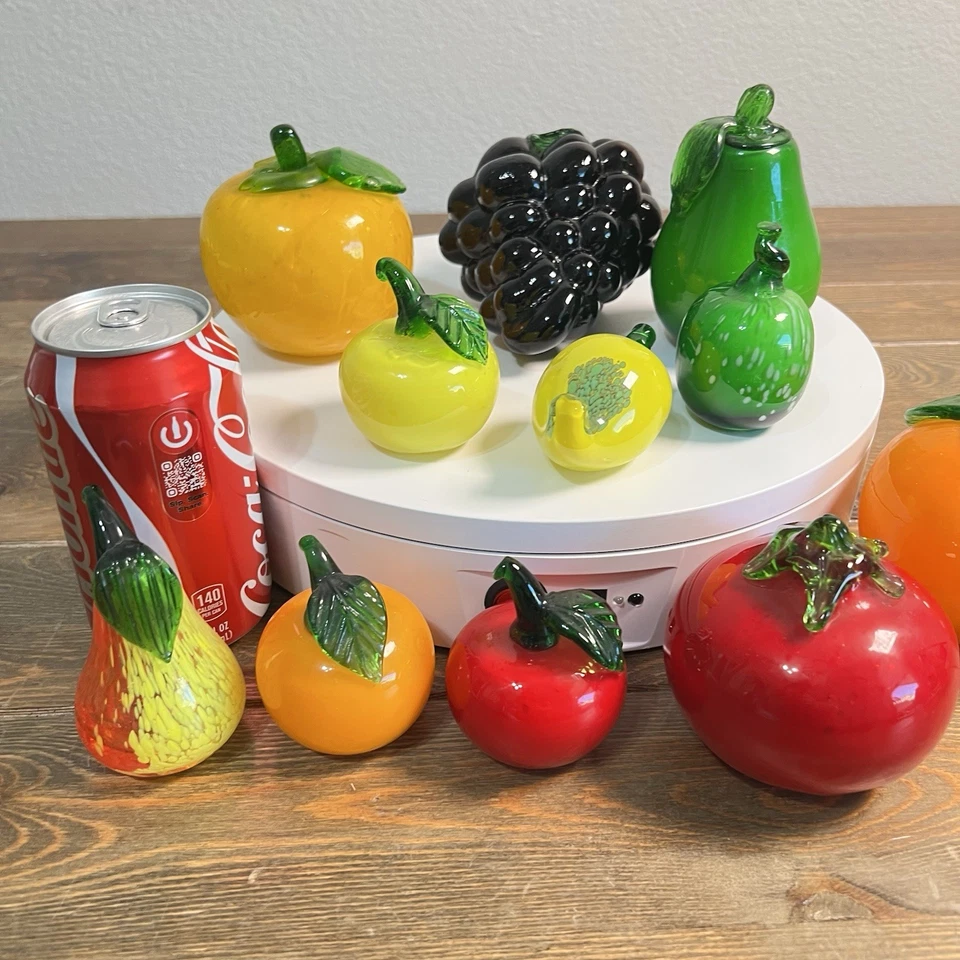 Vintage Hand-Blown Glass Vegetables, Fruits Murano Style Art Deco Set 11 - Image 3 of 4