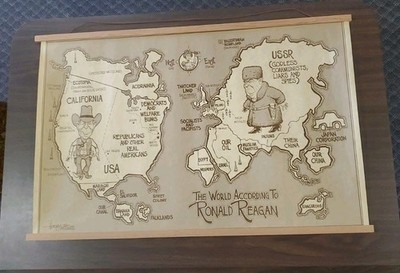 Vintage 1982  The World According to Ronald Reagan  Map Poster David Horsey RARE