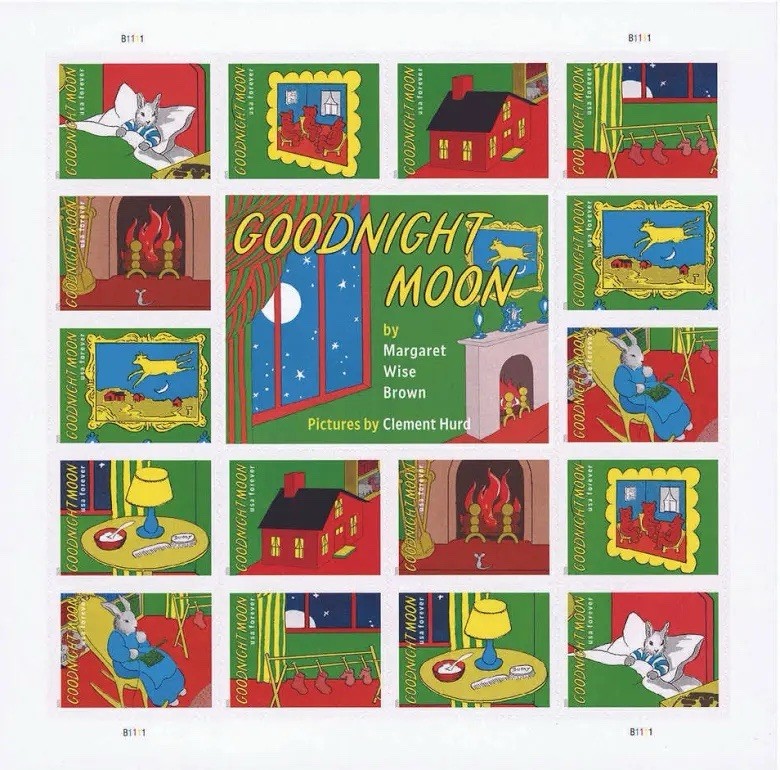 2025 USPS SHEET OF 16 FIRST CLASS LETTER STAMPS GOODNIGHT MOON 78¢