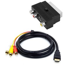 1080P -Compatible Male S-Video To 3 AV Audio Cable W/SCART To 3 Phono1137