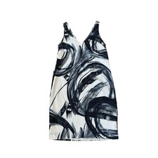 Vince Abstract Brushstroke Sleeveless Dress Abstract Swirl Shirt Work Office 6