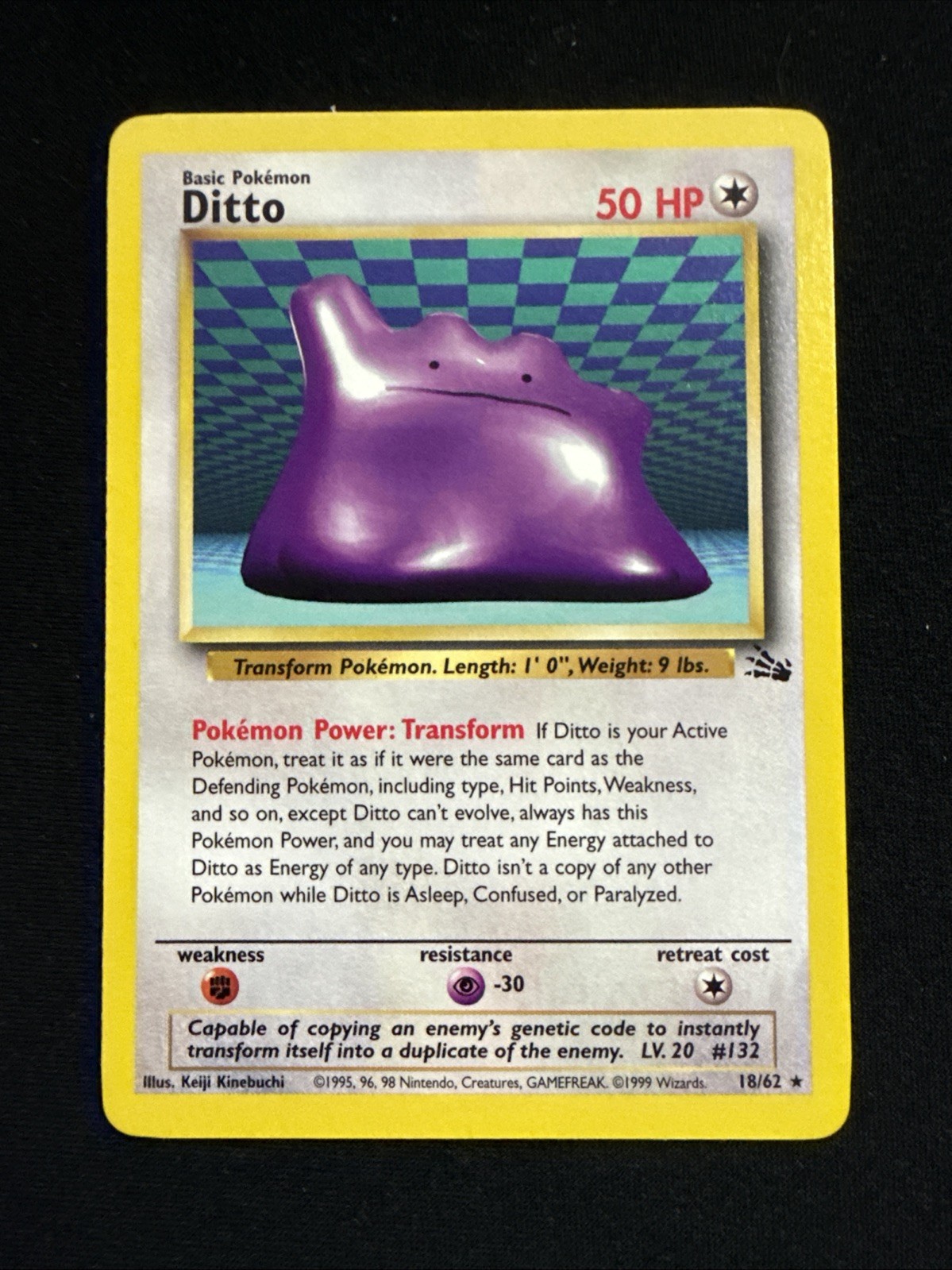 Ditto #18/62 - Pokémon TCG - Fossil - Rare - NM