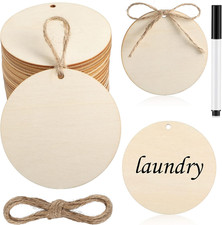 40 Pcs Wood Circles for Crafts 3 Inch round Wood Ornaments Blank Unfinished W...