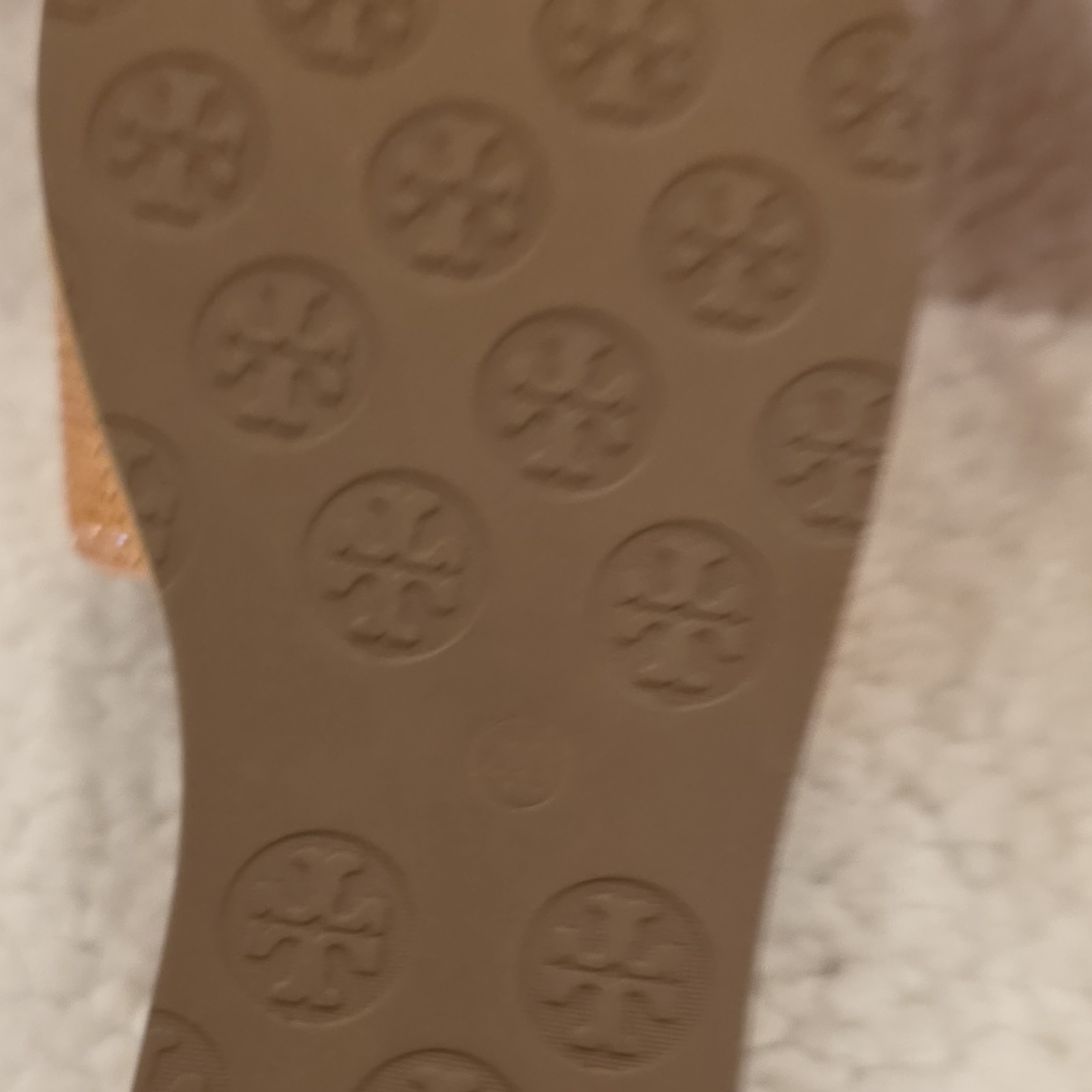 Tory Burch Pink Gold Beaded Logo Slide Sandals Women's Solid Pattern Slip On thumbnail 8