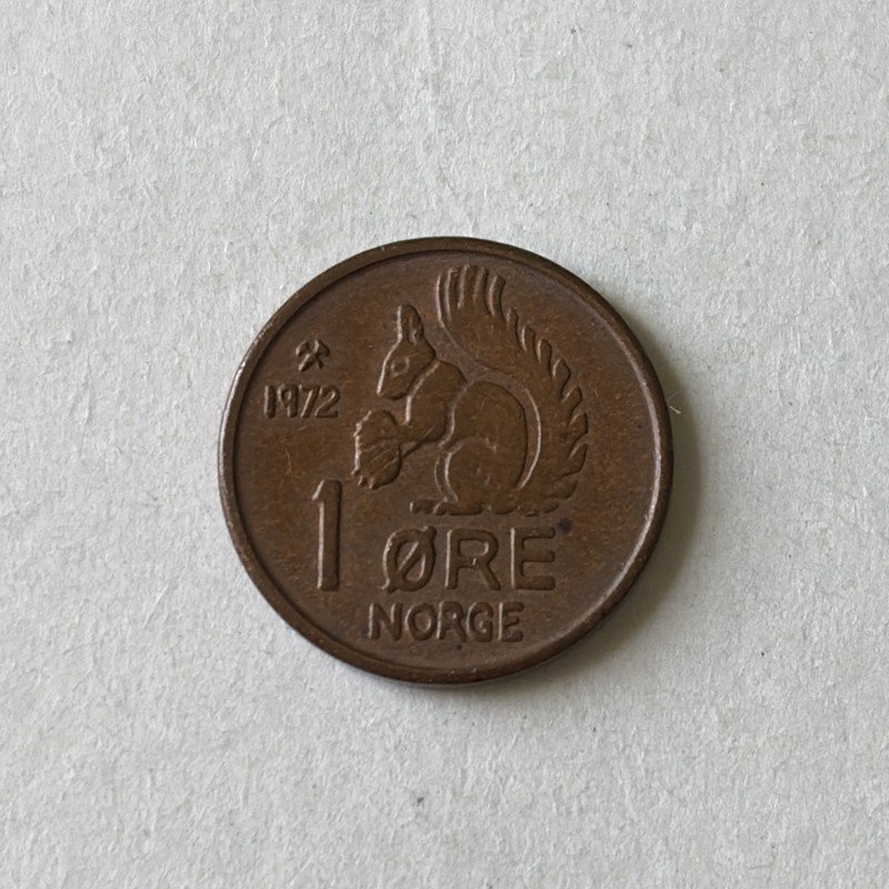 1972 Norway Coin-1 Ore-Circulated