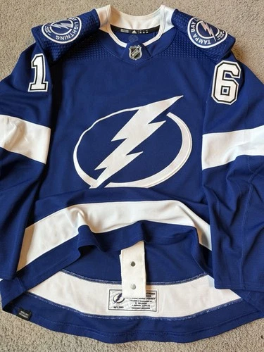 Game Worn Adidas Raddysh 2022 Tampa Bay Lightning Used Hockey Jersey Blue 56