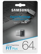 Samsung USB 3.1 64GB Flash Drive Fit Plus Memory Stick, 300 MB/s