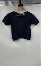 Sostanza Shirt Sleeve Blouse Shirt Women's Small Blue Boho