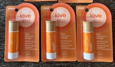 3-PACK Raw Sugar Lip Love Soothing Balm Sensitive Raw Coconut Mango .25 oz