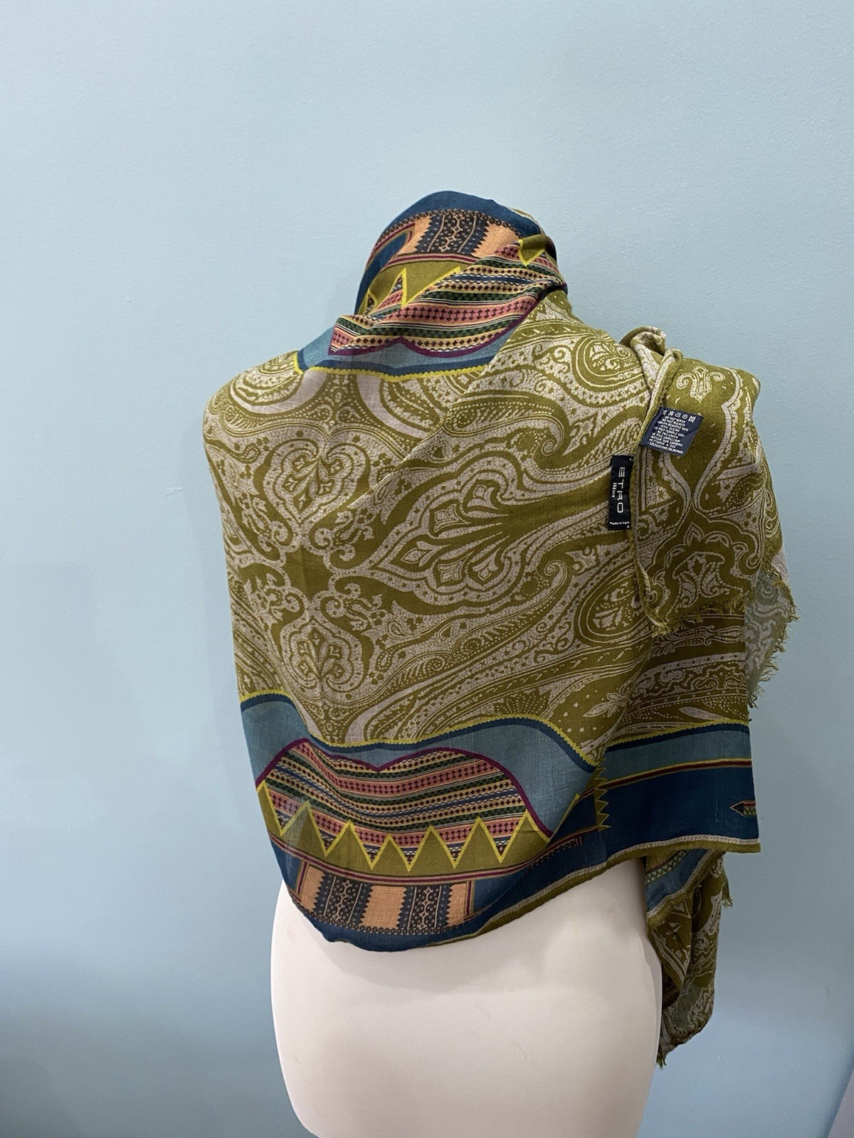 S28#Etro rectangle multicolore Modal/cashmere Sca… - image 6