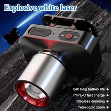 ·Super Bright LED Zoom Head Lamp USB Rechargeable Head Head Torch Light U4H4