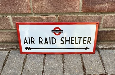 Air Raid Shelter Metal Enamelled Sign 41cm X 16.5cm - Image 1 of 4