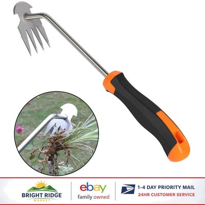 Durable All-Steel Weeding Tool with Comfortable Rubber Handle for Gardens