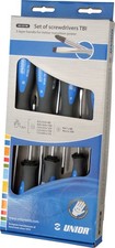 UNIOR Profi Schraubendreher Set +/- Cr-V-Mo-Stahl 7-tlg Kreuz Schlitz