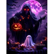 Halloween Diamond Art Kits for Adults, Ghost and Reaper Diamond Painting Kits.5D