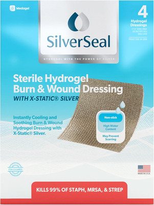 Silverseal Burn & Wound Dressing - Moist Hydrogel Protection with X-Static Silve