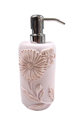 Neuf ELEGANT Rose Pâle 3D Fleur Marguerite Savon Distributeur, Chrome Poli Pompe - Photo 1/4