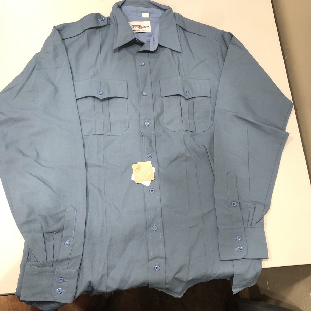 Flying Cross Blue Deluxe Tropical Long Sleeve Shirt Size 20