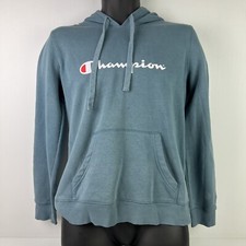 Champion Logo Graphic Hoodie Womens XL Grey/White 51/63