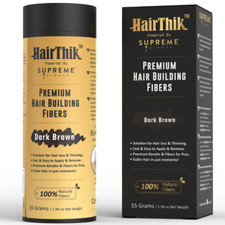 HairThik Hair Building Fibers, 55g, Fuller Looking Hair  Dark Brown HFR/55DB