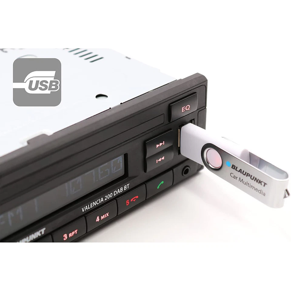 Blaupunkt Valencia 200 DAB BT Car Stereo Radio Bluetooth USB Mechless Retro Look - Image 3 of 4