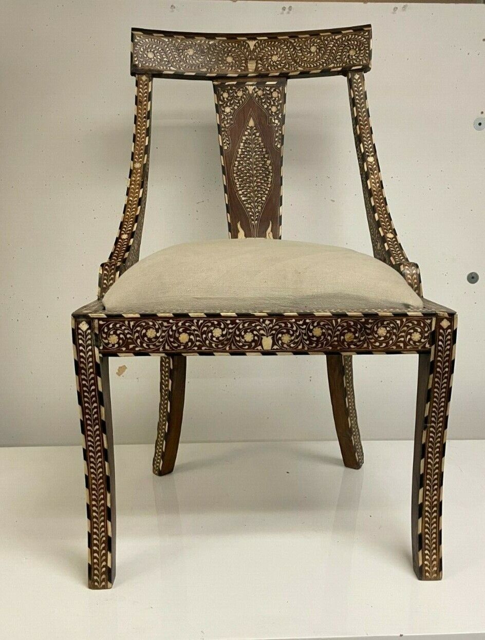 Antique Syrian Bone-Inlay Chair
