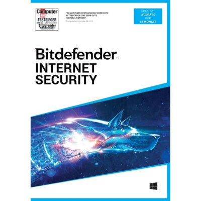 Bitdefender Internet Security 2026 ESD-Key per eMail für 3 Windows-PC 18 Monate